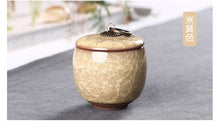 Load image into Gallery viewer, Wholesale and retail small color glazed ceramic pots Fragrance powder cans Ice cracked colorful tea cans Sealed ceramic cans