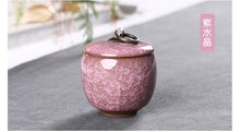 Load image into Gallery viewer, Wholesale and retail small color glazed ceramic pots Fragrance powder cans Ice cracked colorful tea cans Sealed ceramic cans
