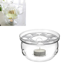 Load image into Gallery viewer, Portable Clear Teapot Holder Base Coffee Water Tea Warmer Candle Holder Glass Heat-Resisting Teapot Warmer Insulation Base
