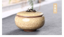 Load image into Gallery viewer, Wholesale and retail small color glazed ceramic pots Fragrance powder cans Ice cracked colorful tea cans Sealed ceramic cans
