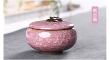 Load image into Gallery viewer, Wholesale and retail small color glazed ceramic pots Fragrance powder cans Ice cracked colorful tea cans Sealed ceramic cans
