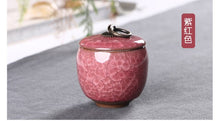 Load image into Gallery viewer, Wholesale and retail small color glazed ceramic pots Fragrance powder cans Ice cracked colorful tea cans Sealed ceramic cans
